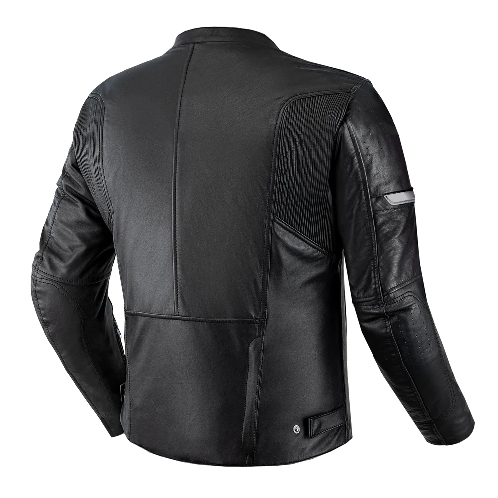 CE approved Motorcycle best classic bike riding leather jacket with quilted arms and cowhide 100% Genuine leather