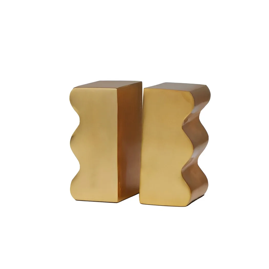 Stairs Shape Designer Luxuries Heavy Weight For Paper Holding Files And Documents Office Desks Manager Gold Bookends
