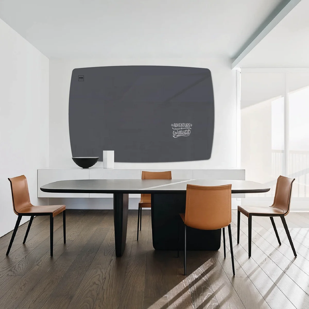 Glass whiteboard 120*240 cm Marker board Magnetic whiteboard Plump Blackboard rounded corners unique soft shape