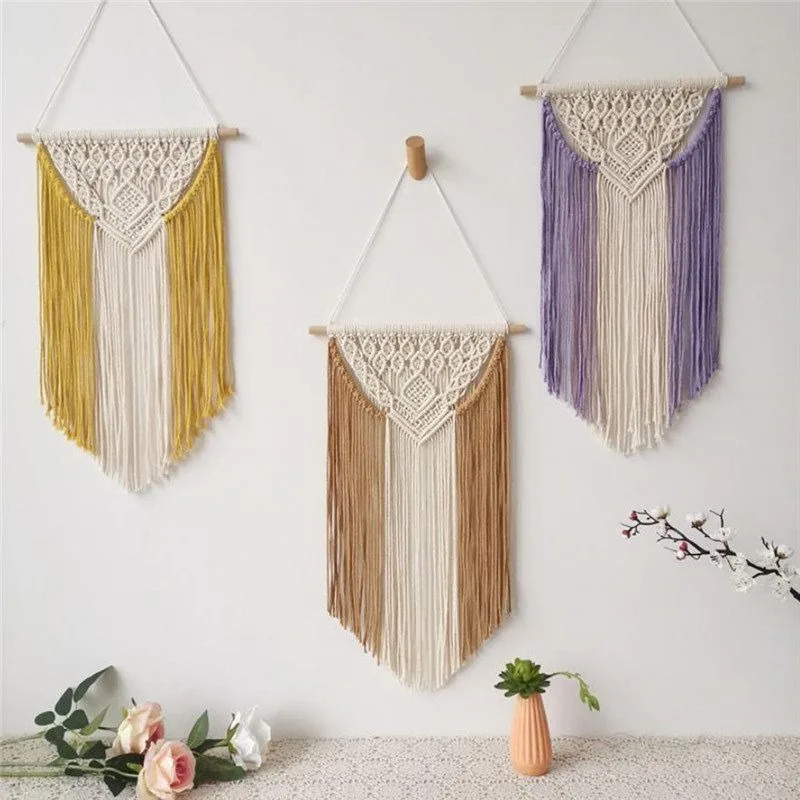 Купить богемные макраме настенные аксессуары для дома изготовленные из 100% хлопчатобумажного шнура оптом Индии