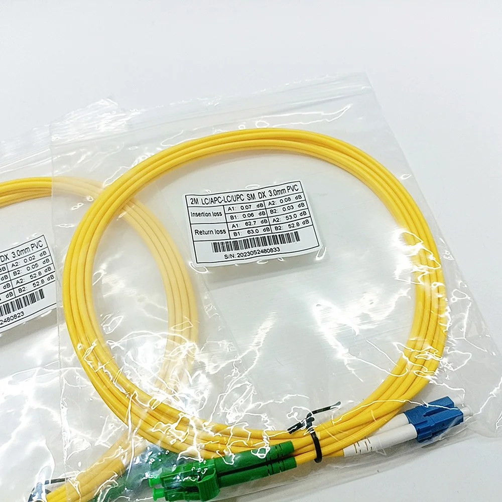 Single-Mode Optical Fiber Jumper LC-APC/UPC Duplex 1/2/3/5m 3.0/2.0mm Dual Core SC Connector for FTTH Fiber Optic Use