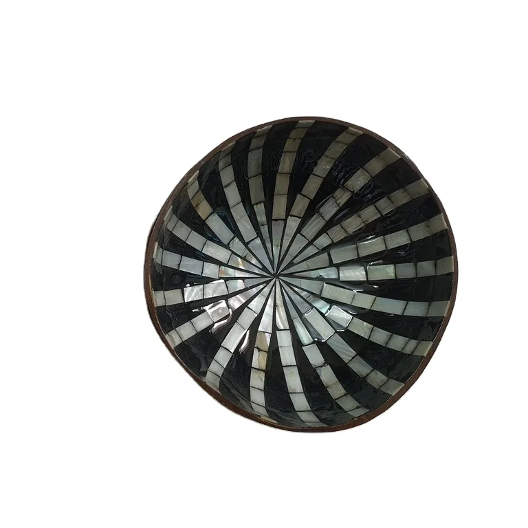 High quality  wholesale Coconut Bowls natural inlaid mother of pearl cheap coconut bowl dinnerware sets Vietnam