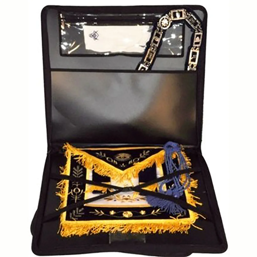 Hot selling new design Masonic regalia soft leather case with square and compass center Briefcase