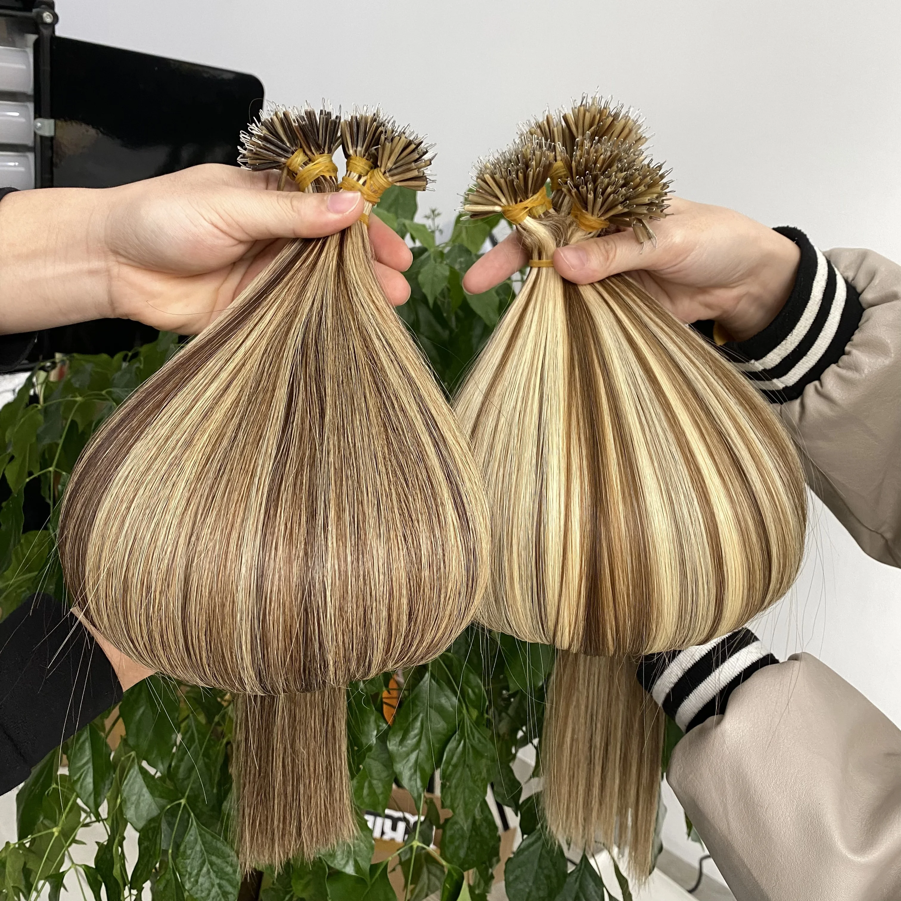 Wholesale Nano Bead Human Hair Extension, Remy European Nano Tip Hair Dark Brown, Customized Balayage Nano Ring Hair Extension