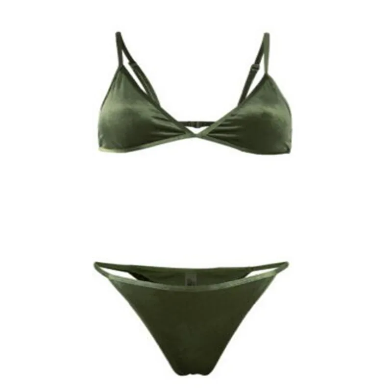 Wholesale Custom Swimwear Private Label Ladies Woman Two Pieces Fashion Solid Bikini Nylon Polyester women bikini