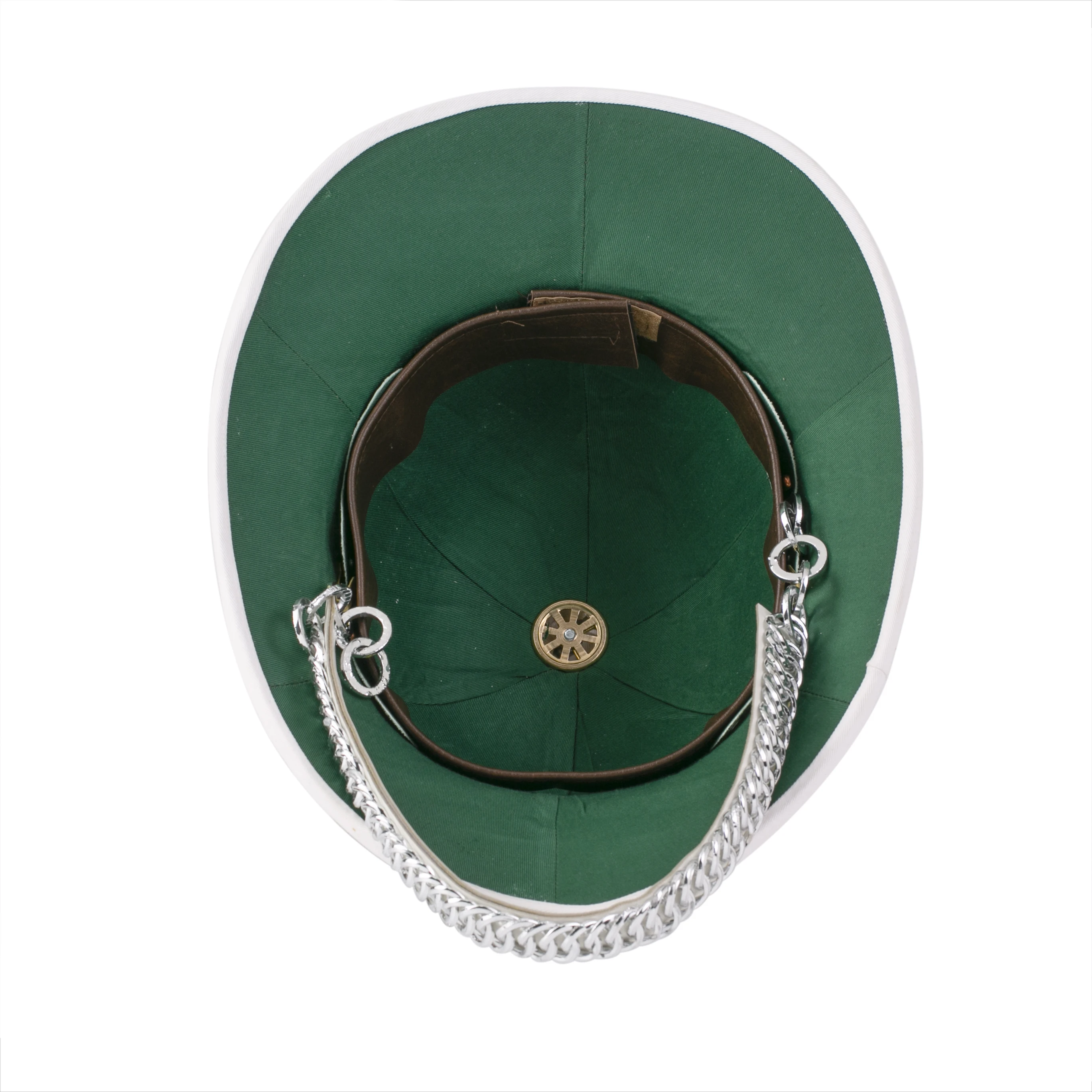 WOLSELEY PITH HELMET IN WHITE  WITH FITTINGS IN CHROME COLOUR