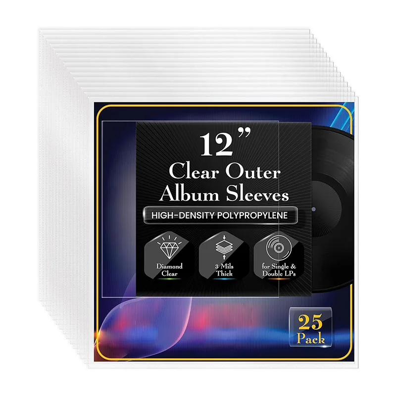 Самая дешевая цена 12 дюймов внешняя втулка для записи Cd/Dvd/Виниловая пластинка упаковка хранения альбома материал 50 Ldpe без герметизируемого