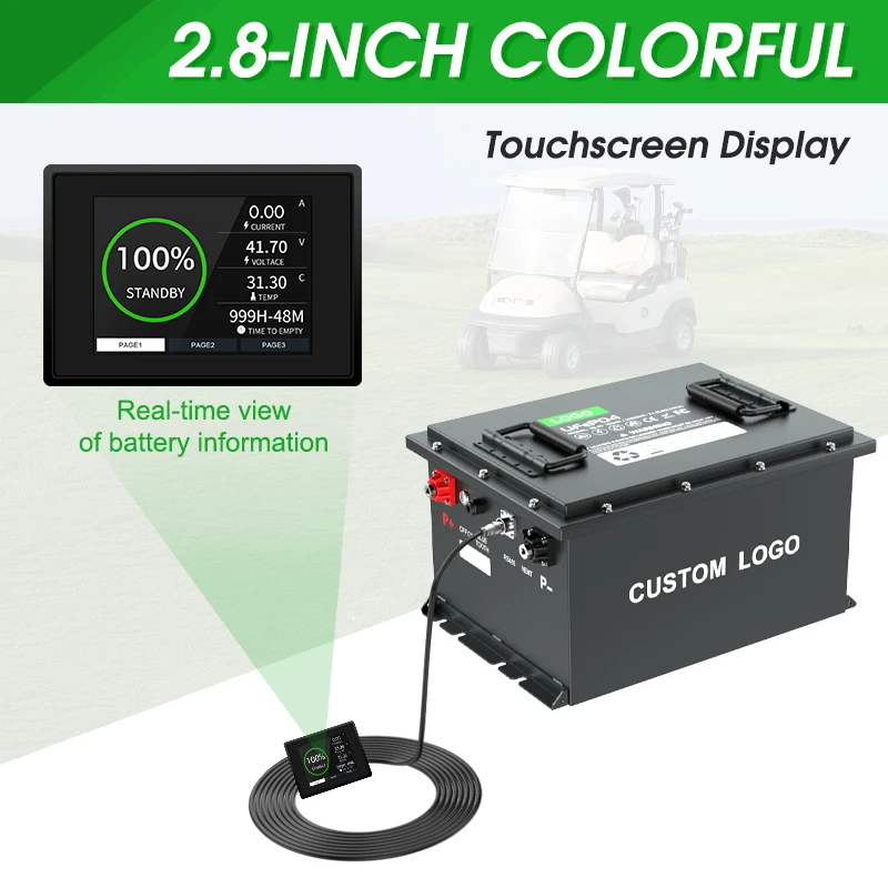 36V 105Ah Golf Car Lifepo4 Battery Tourist Sightseeing Cart Lithium Iron Phosphate Battery Pack with Bluetooth