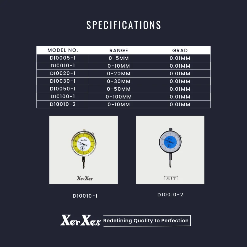 High Quality 0-10mm Metric Dial Indicator 0.01 Graduation Indicador