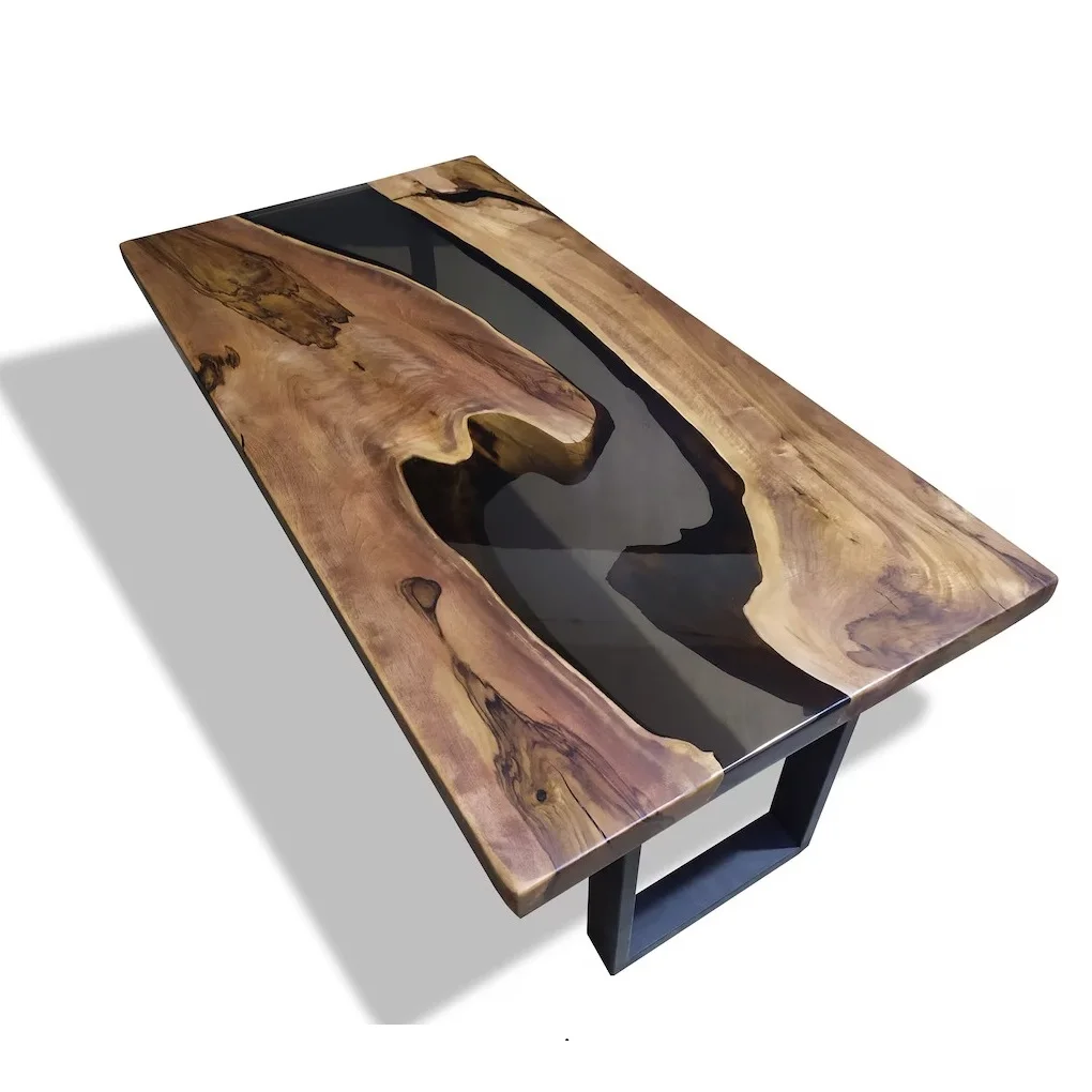 Custom Handcrafted Beautiful Hardwood and Resin Craft Ocean Designed Tables for Living Room Furniture Options from India