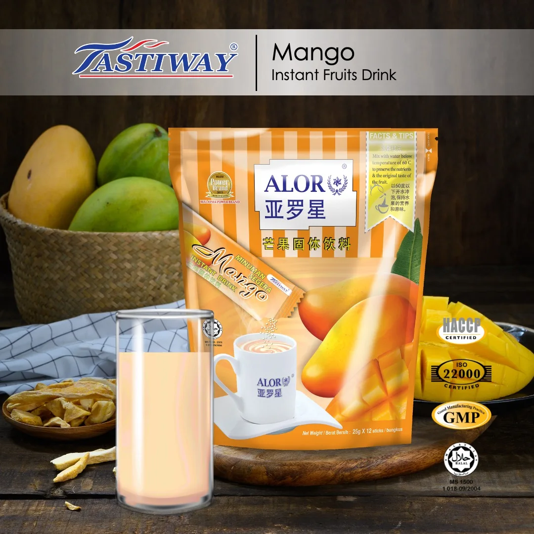 Hot Deals Premium Export Quality Malaysia Natural Fruit Instant Drink 12 Stick In Bag Packaging  Light Yellow Mangosteen Flavor