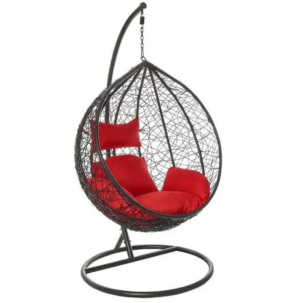 Buy Factory wholesale cheap patio swing outdoor furniture egg chair leisure wicker rattan chair with cushion for sale