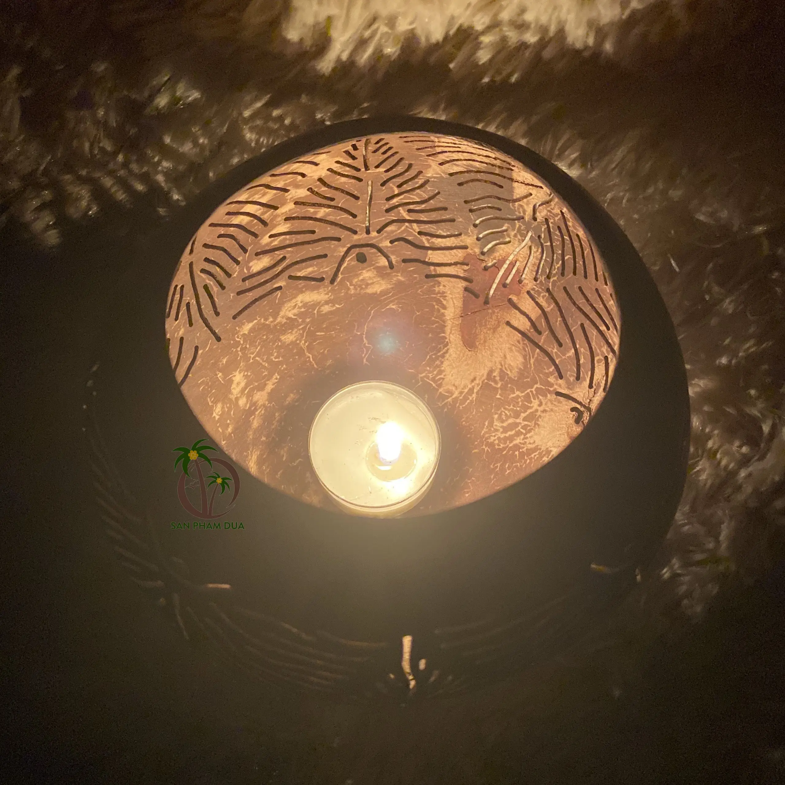 HANDICRAFT LAMP COCONUT SHELL LANTERN NATURAL CRAFT HANDMADE COCONUT SHELL LAMP GARDENING HOME DECORATION