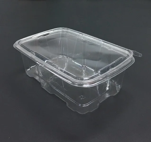38oz 48oz 64oz  Airtight Tamper Proof Evident  Hinged Lids APET Plastic Food Container For Catering Take Away Packaging