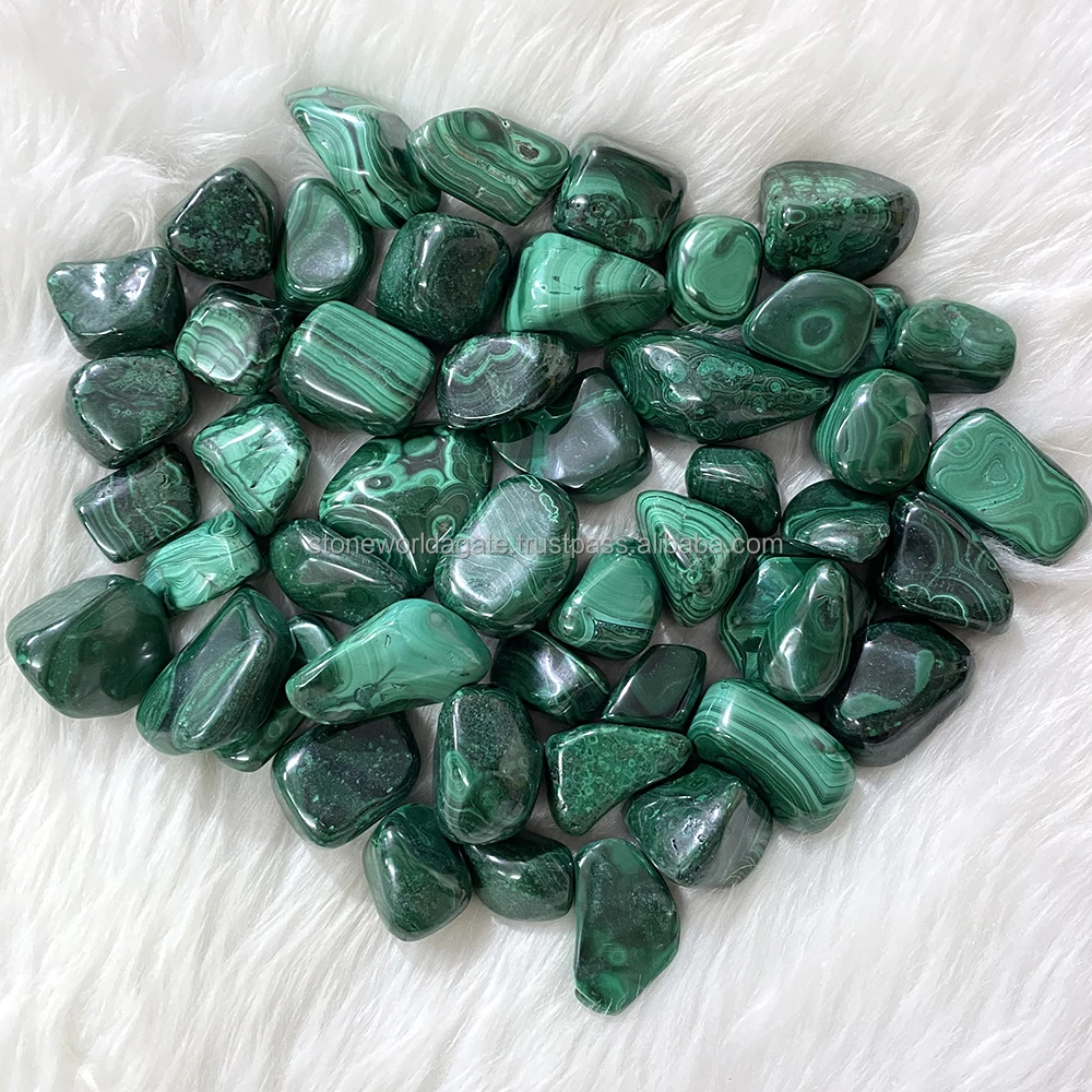 Wholesale Natural Malachite Tumbled Stone Polished Malachite Tumbled Gravel Stone For Healing