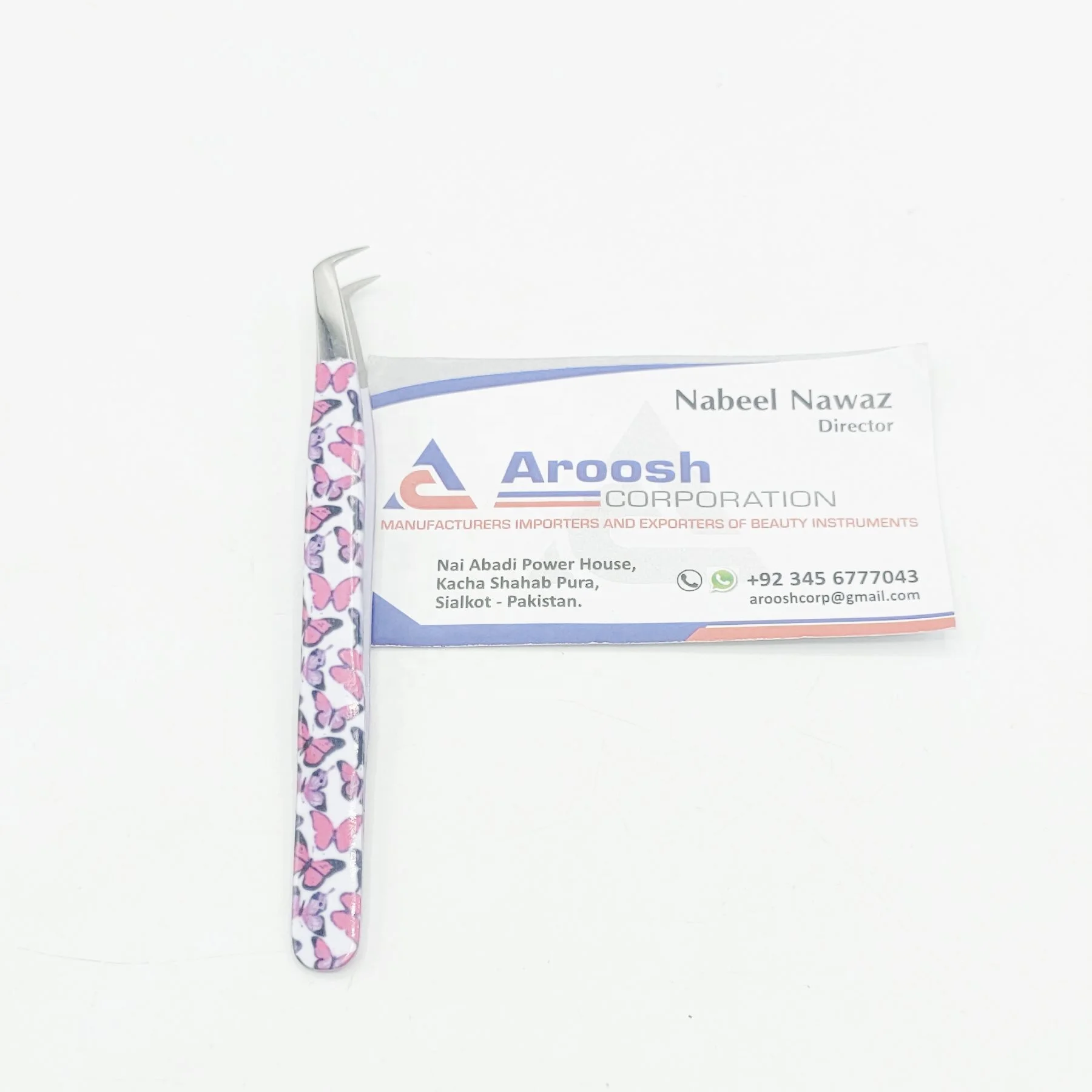 90 Degree Butterfly Paper Print Eyelash Extension Tweezers Wholesale High Quality Stainless steel  Eyelash Tweezers