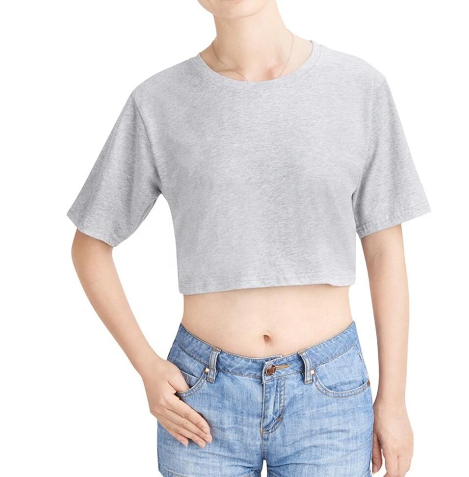 100% Cotton Custom Embroidered Crop Tops Streetwear Short Sleeve T-shirt Women Loose Fit Crop Top t Shirt Yoga Gym T-shirts Tees