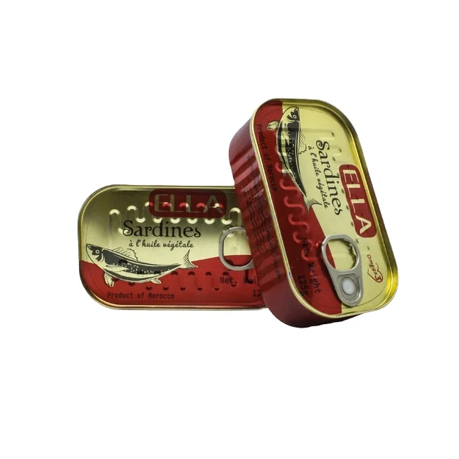 ELLA High canned Quality Sardines from Morocco with vegetable oil tin Weight125g, wholesale price