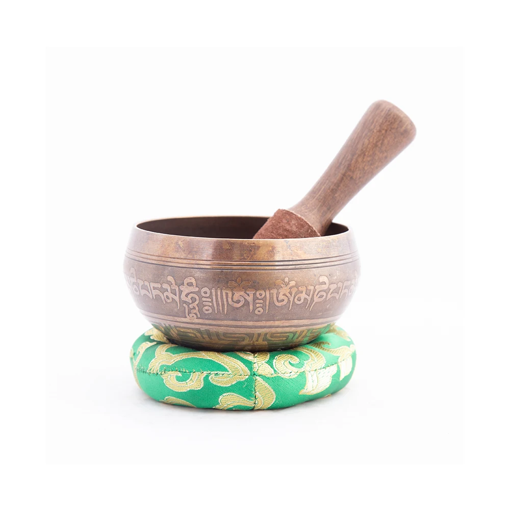 Hand Hammered Tibetan Singing Bowl With Wooden Mallet And Silk Pillow Buy At Best Price