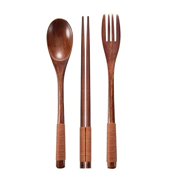 Hot Selling High Quality Mango Wood Flatware Set Metal Table Serving Wooden Cutlery Direct Manufacturer Exporter