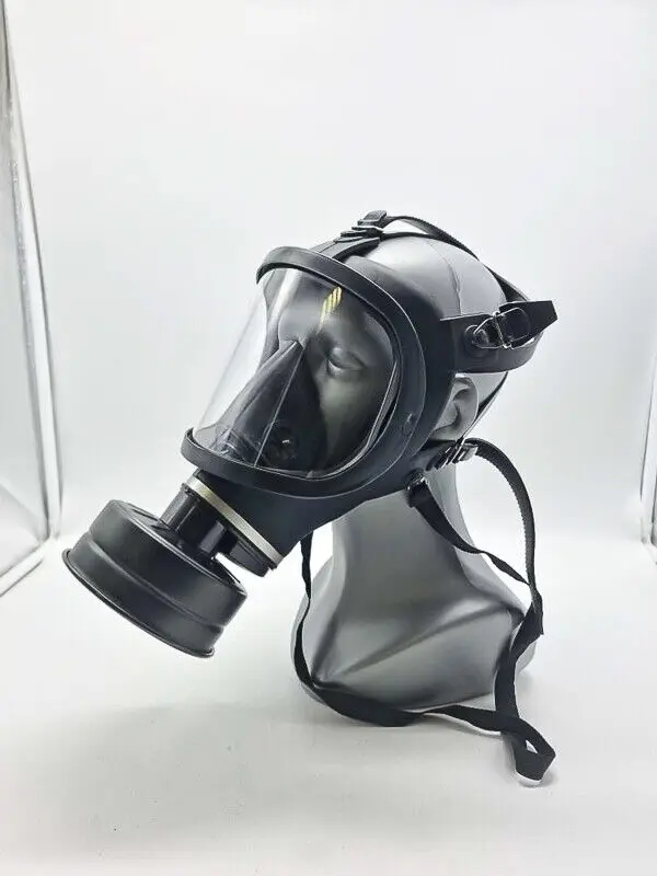 Respirator Mask Full Face Reusable Gas Mask Large Screen with P-A-2 Steel 40mm Activated Carbon Filter Canister Black Rubber