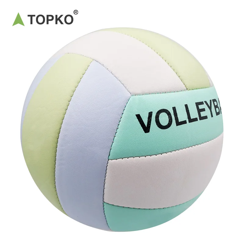 TOPKO Outdoor Indoor High Quality Pvc+Rubber Volleyball Size 5 Beach Match Volleyball Ball Adult Colorful Practice Volleyball