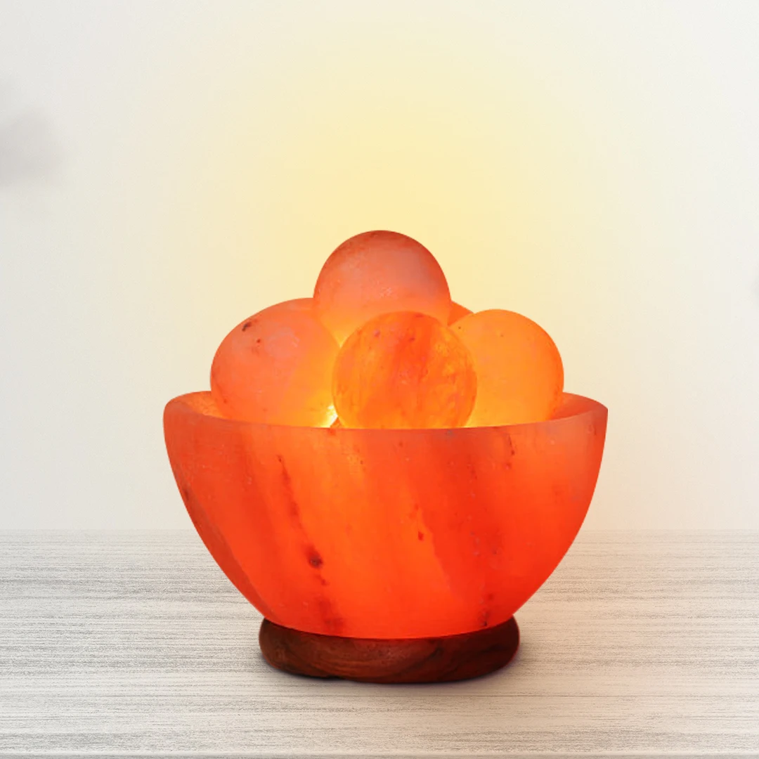 Himalayan Salt Lamp Fire Bowl with Massage Stone for Christmas and Easter Celebrations