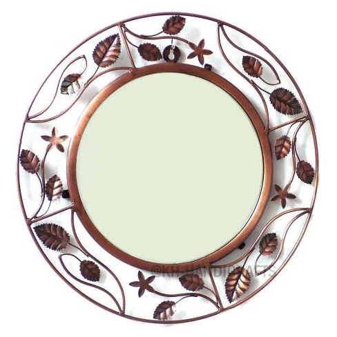 High Quality Elegant Luxury Material Framed Makeup Mirror Decorative Wall Mounted Mirror Wholesale Metal Wall Mirror
