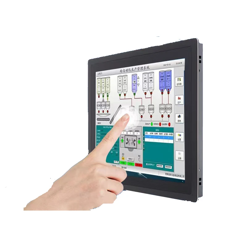 21.5 Inch IP65 Waterproof Capacitive Resistance Industrial Fanless HD LCD Panel Display Mini PC Embedded Touch Screen Monitor
