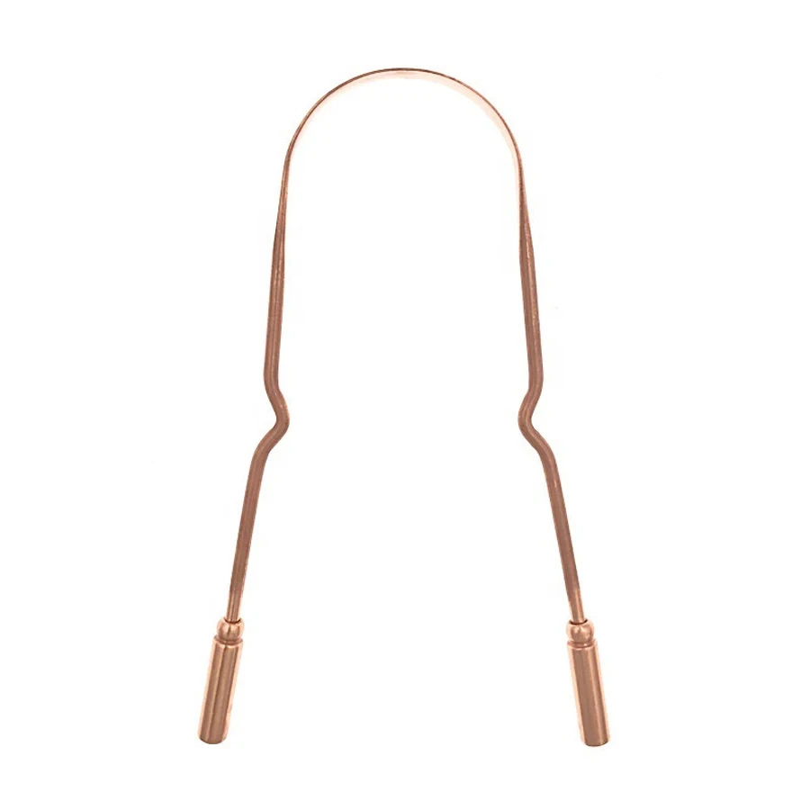 Pure Copper Tongue Scraper, Superior Quality Oral Care Products Tongue Cleaner Copper Ayurvedic Tongue Cleaner for Dental Care