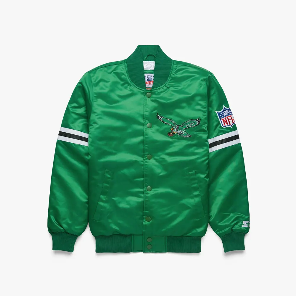 Premium Starter Eagles Satin Jacket - Stylish Outerwear for Sports Enthusiasts Eagles satin jacket Starter sports jacket