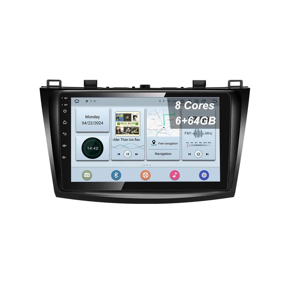 Автомагнитола для Mazda3 9 дюймов Android 13 ультратонкая 8 ядер (6 + 64 ГБ)