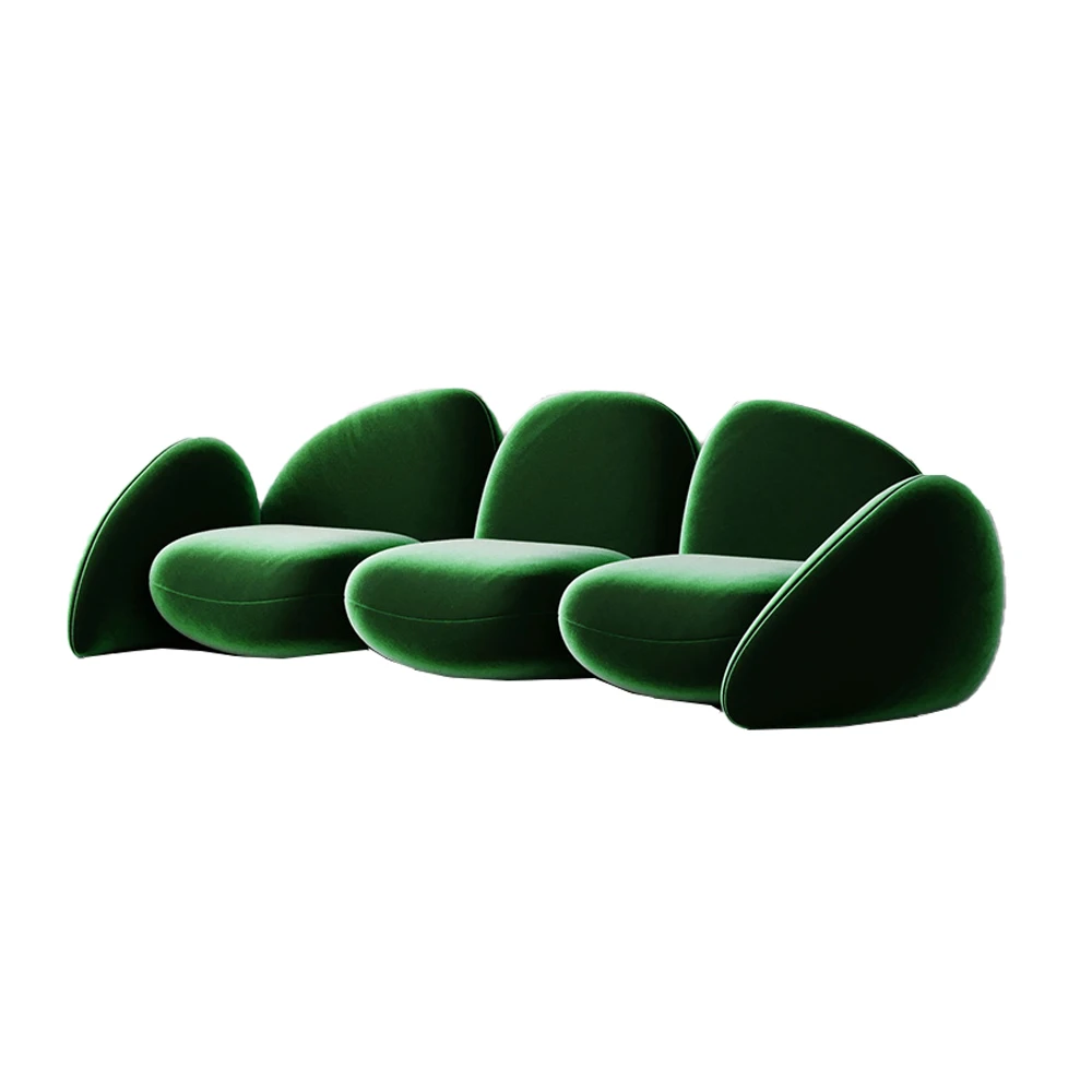 Clifford Velvet Modern Fabric Sofa Green Interior 2/3 Sofa Special Deign Modular Sofa in Multi Color