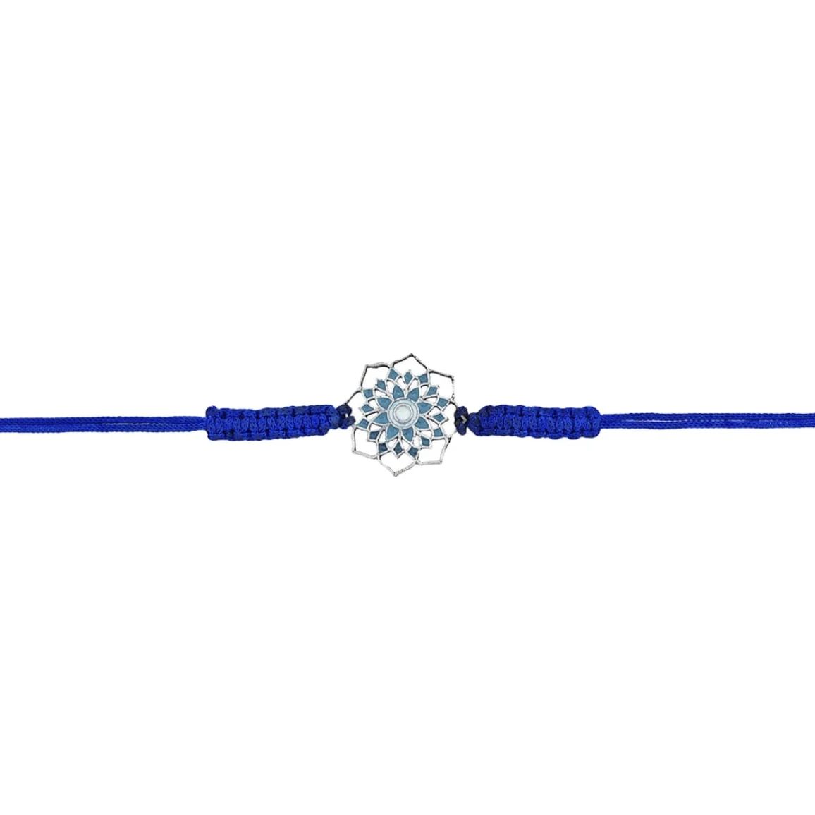 Красивая Жемчужная Нить rakhi для Raksha Bandhan индийского фестиваля брата и сестры дизайнерский браслет синего цвета