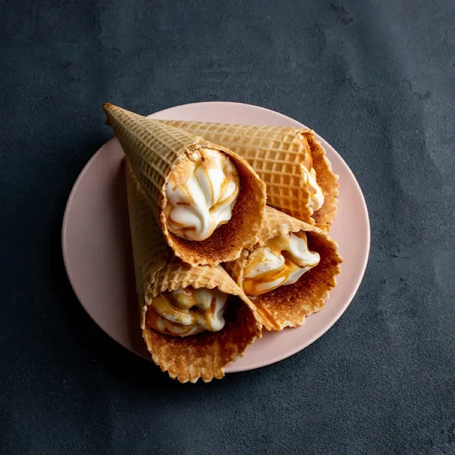 15% Condenced Milk Filling Waffel Cone Ice Cream From Natural Delicious Product Dessert Ice Cream