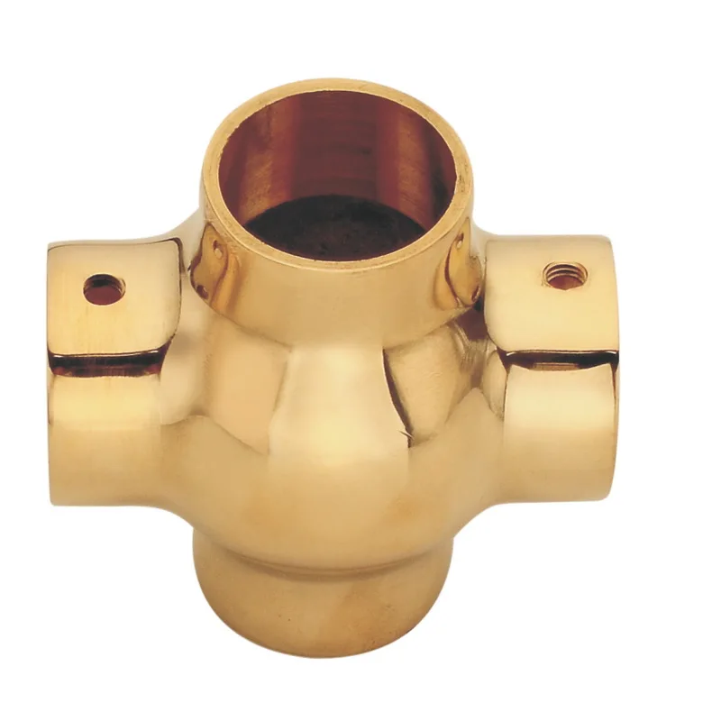 3 Sided Decorative Stair Handrail Balustrade Railing Fittings Accessories Handrail Pipe Fitting Connector Brass Aluminum