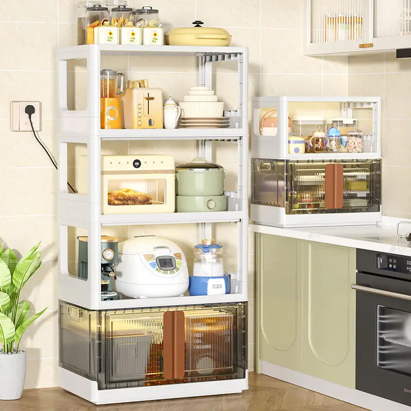 2023 Hot Household Items Plastic Kitchen Storage Home Organizer Storage Rack Trolley Cart With Lockable Wheels