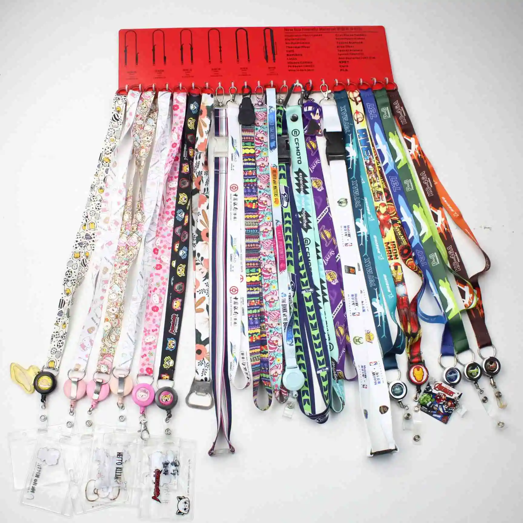 Wholesale ID Card Holder Lanyards, Creative 2.0cm Flashing Flat Fiber Straps Fashionable Gift for Events and Offices/