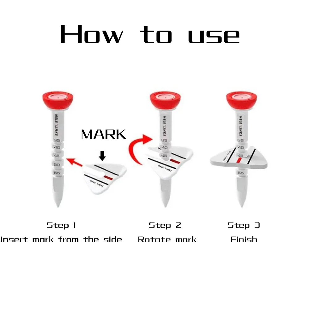 Reduce Friction Triangular Plate Aiming Line Adjust Tee Shot Direction Big Head Golf Tees Premium Adjustable Golf Tee