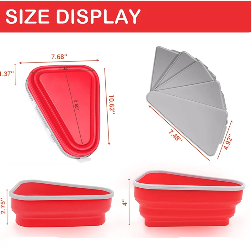 456 многоразовый складной контейнер для хранения пиццы, складной силиконовый контейнер для пиццы с логотипом на заказ