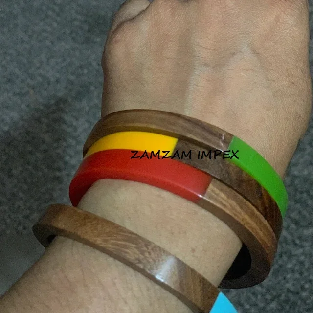 Handmade Resin and Wood Bangle