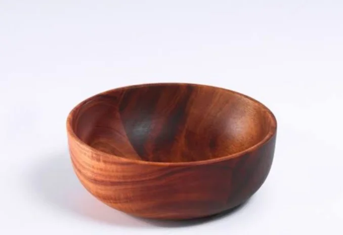 wooden serving bowl natural acacia wood food serving  bowl