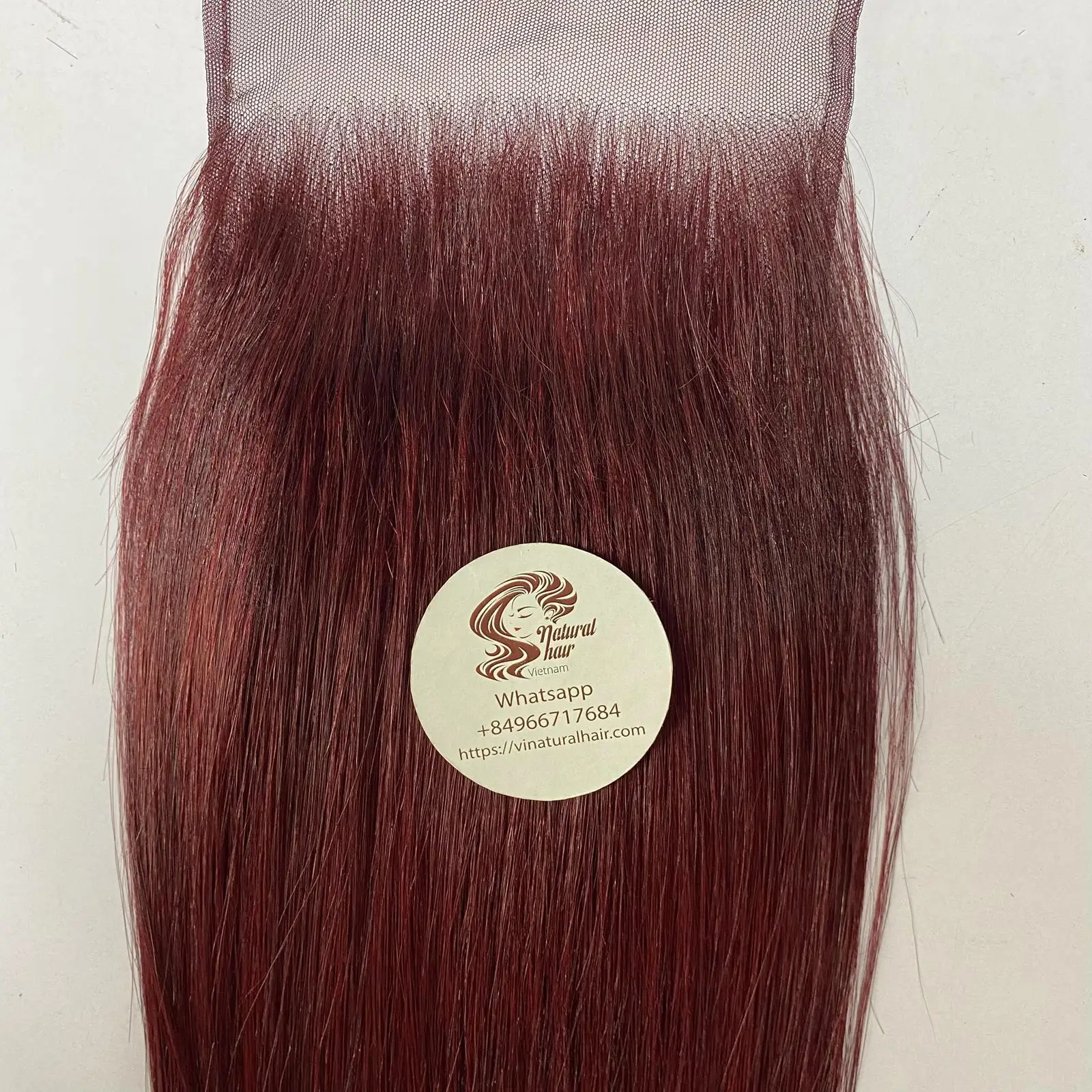 Raw Hair 100% Virgin Hair Color Wine Lace Closure Bone Straight  Wigs Vietnamese Human Hair Extension For Black Women