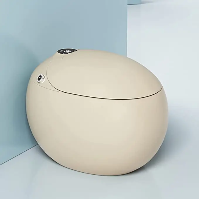 Chaozhou Sanitary Ware Bathroom Egg Shape Electric Automatic Flush Toilet WC Ceramic Intelligent Smart Toilet
