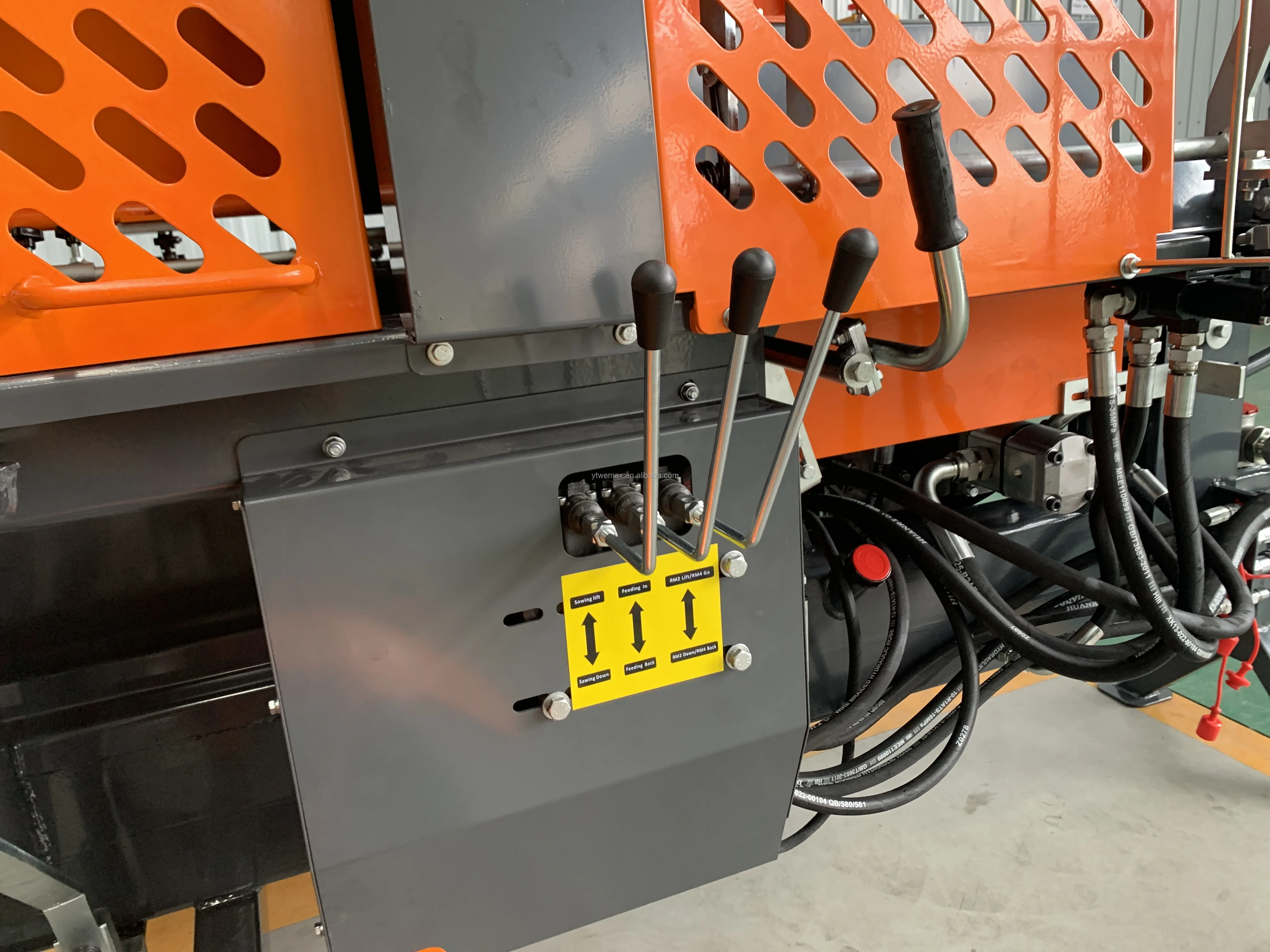 Powerful gas wood log cutter and splitter firewood processor with function lever