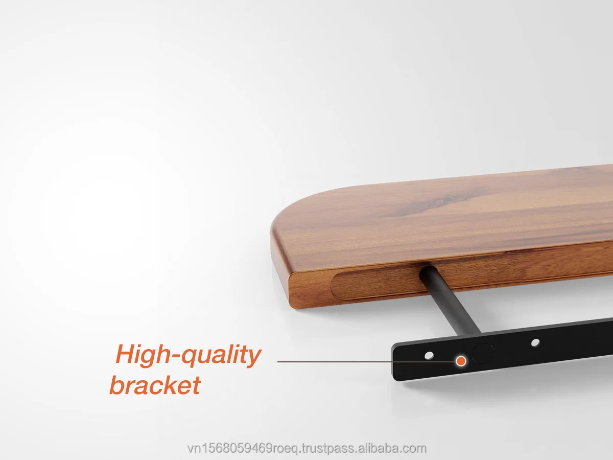 17inches Wall Mount Shelf Floating with U Shaped Metal Brackets Hidden Shelf Bracket Home Decoration Items for Living Room