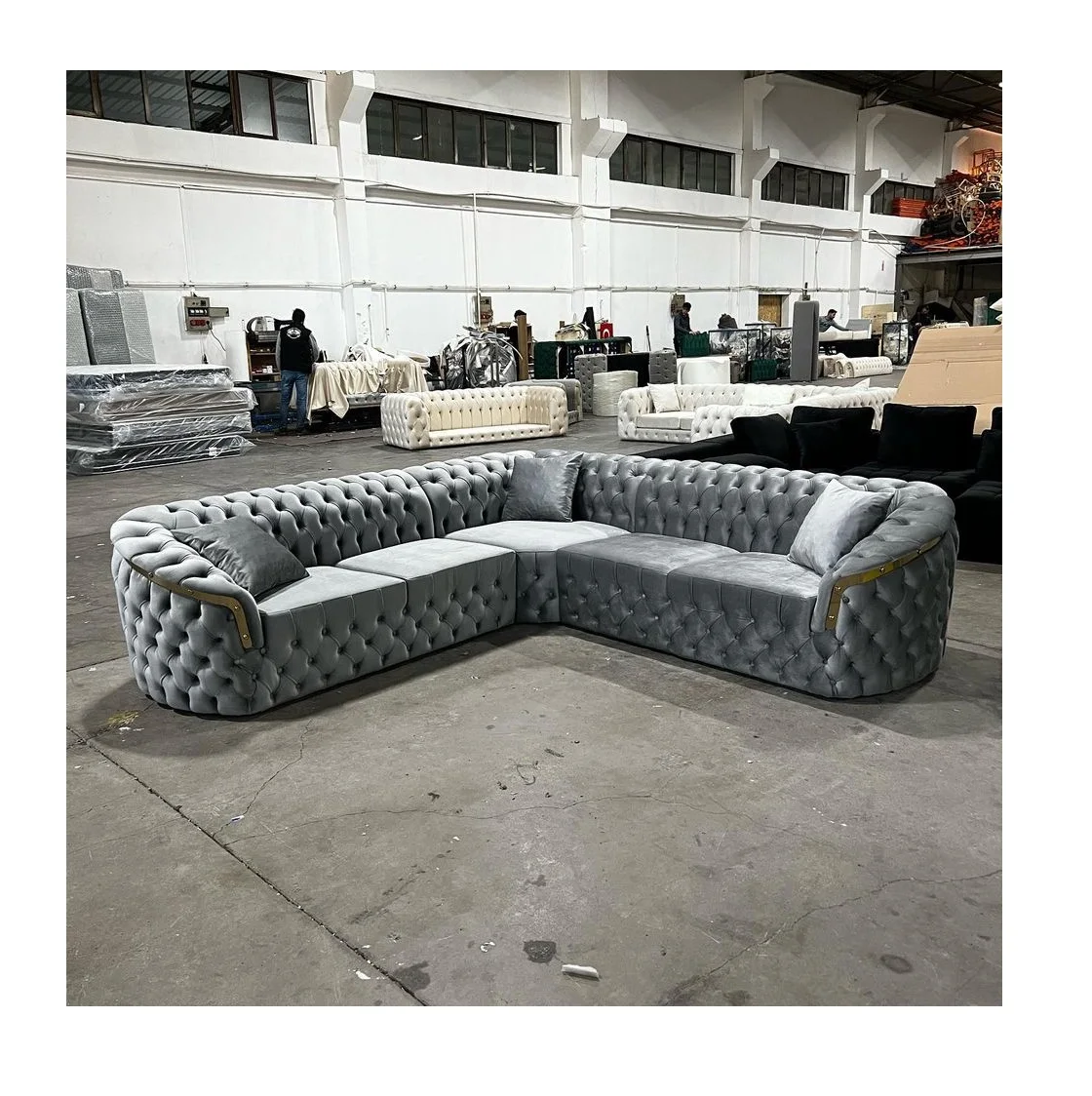 Лучший продавец тканевый диван Chesterfield угловой комплект мебели секционные L-образные современные диваны для гостиной Сделано в Турции