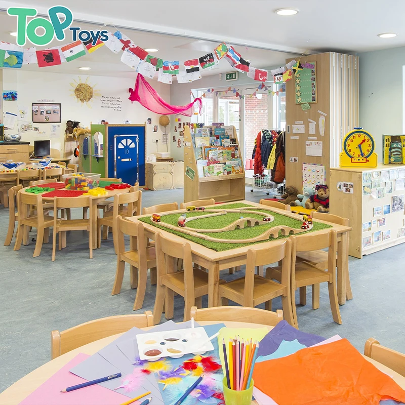 TOP Montessori Kindergarten Preschool Day Care Furniture Table And Chair Sets Montessori Reggio Nursery Childcare Furniture
