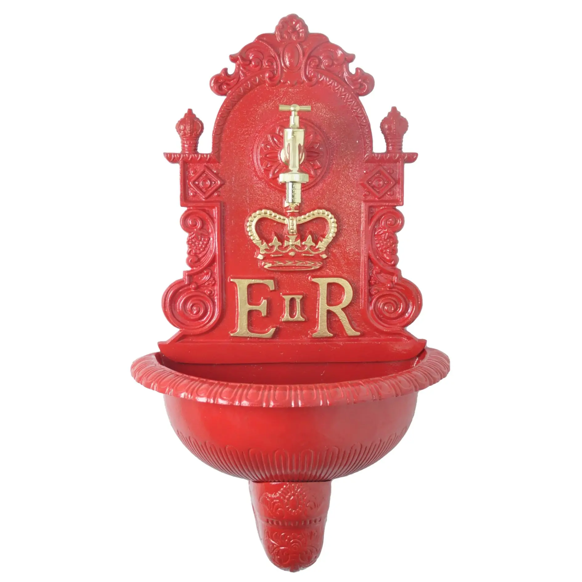 Outside Decorative Vintage Style Fountain Wall Fountain With Tap Cast Iron Custom Handpainted Garden Wall Fountain Water Supply