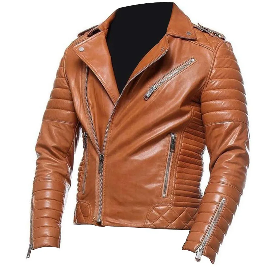 Latest Quilt Motorbike Sports And Casual Wear Leather Jacket For Sale Bomber Men Leather Fashion Jacket